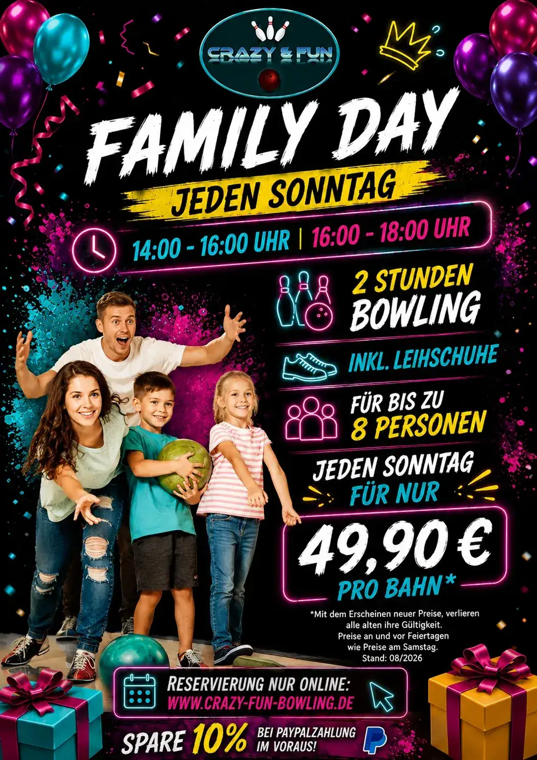 Family Day bei Crazy & Fun – jeden Sonntag